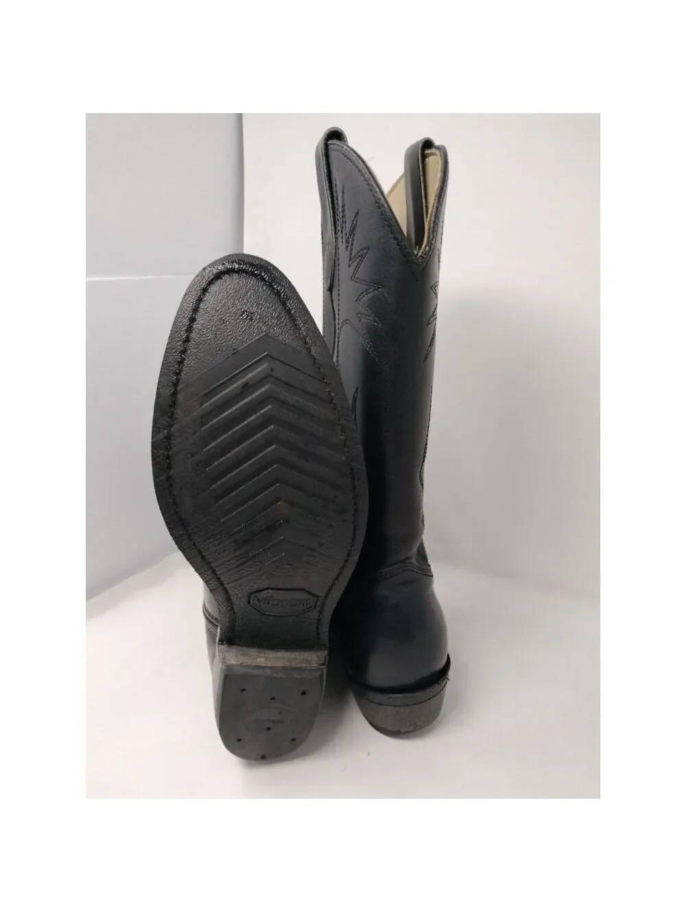 Knapp Neolite Vibram Soles 7.5 EE Cowboy Boots Black Made in USA